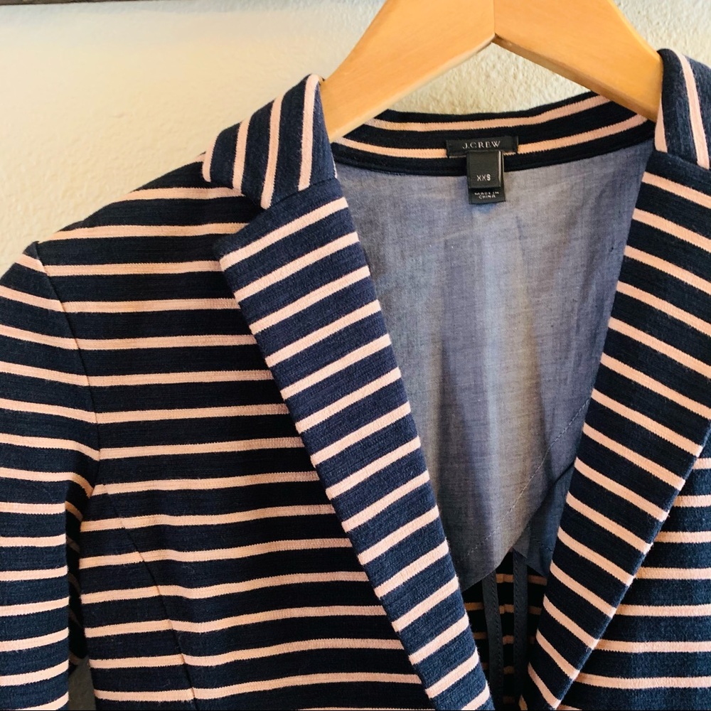 J.Crew Striped Knit Maritime Blazer Black Tan - Picture 4 of 7